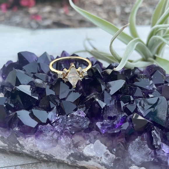 14k Gold over SS Moonstone Ring - Picture 3 of 15